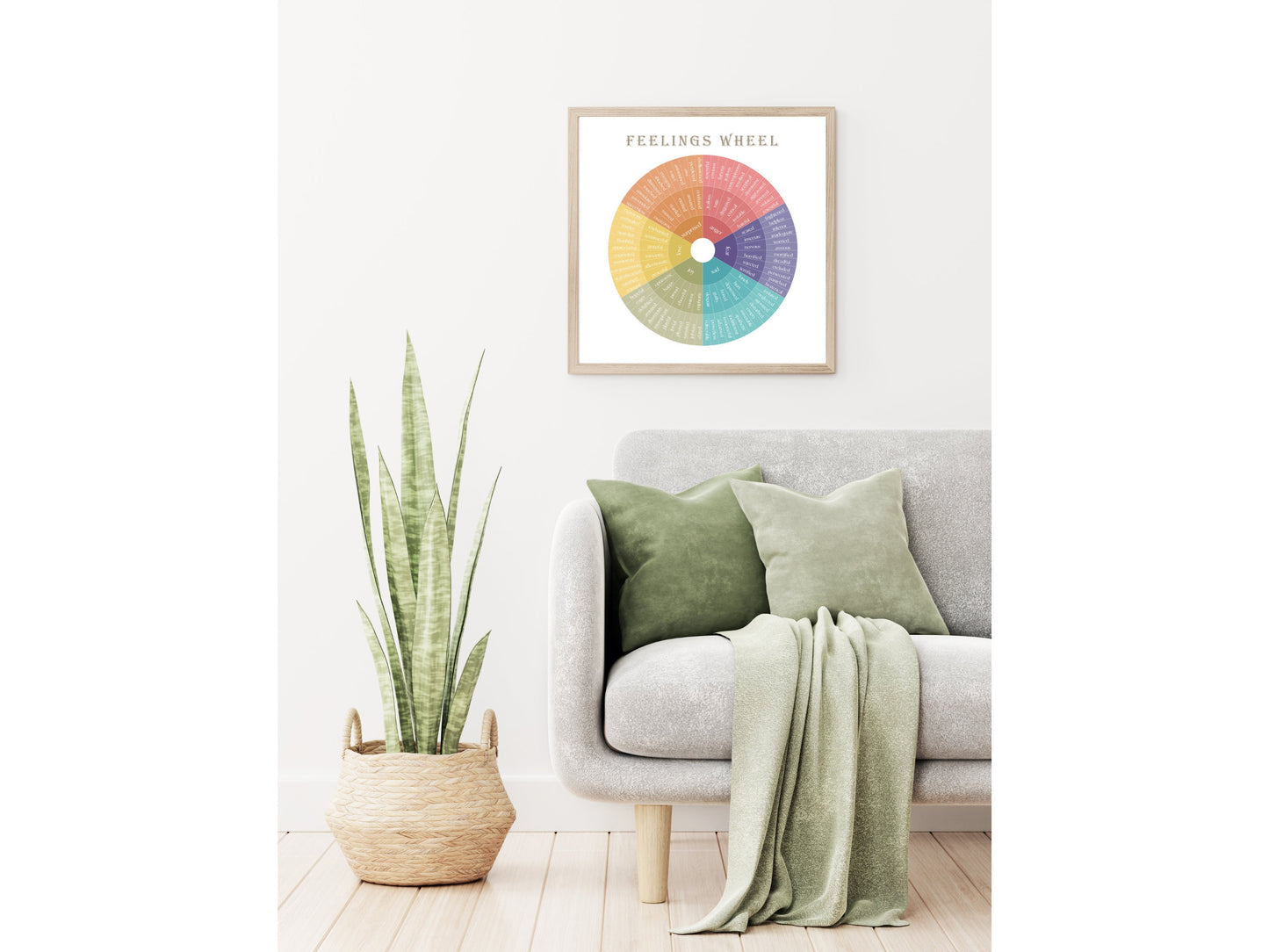 Feelings Wheel | Therapy Tools | Therapy Office Decor | Home Decor | Digital Mental Health Posters | Classroom | Non Violent Communication